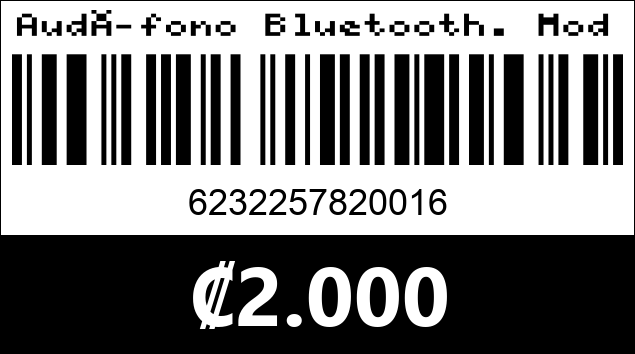 Código de barras de Audífono Bluetooth. Modelo P47. 
