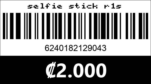 Código de barras de selfie stick r1s