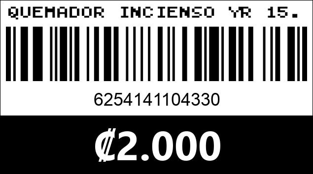 Código de barras de QUEMADOR INCIENSO YR 15...
