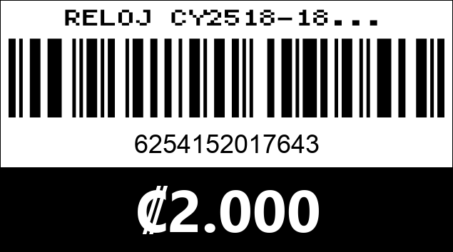 Código de barras de RELOJ CY2518-18...
