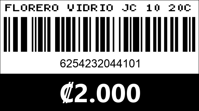 Código de barras de FLORERO VIDRIO JC 10 20CM...