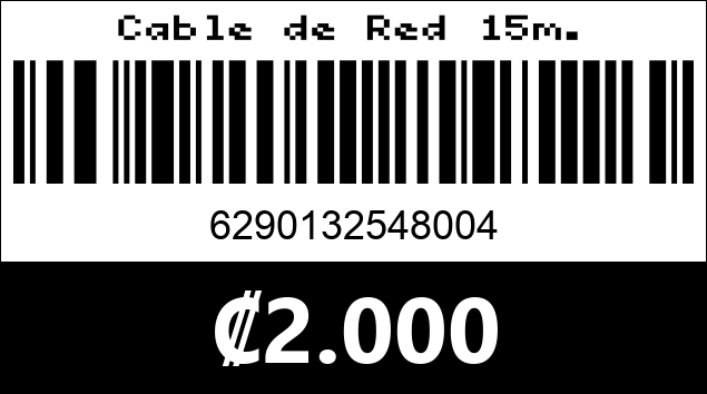 Código de barras de Cable de Red 15m.