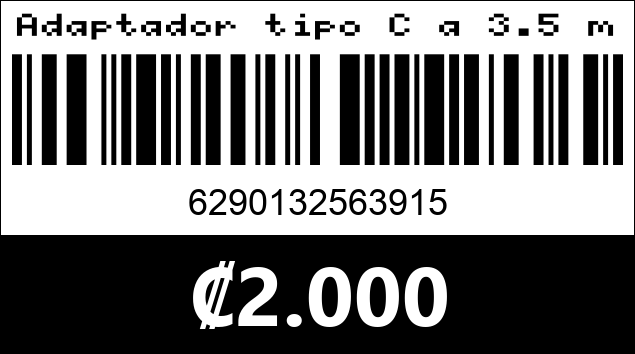 Código de barras de Adaptador tipo C a 3.5 mm.