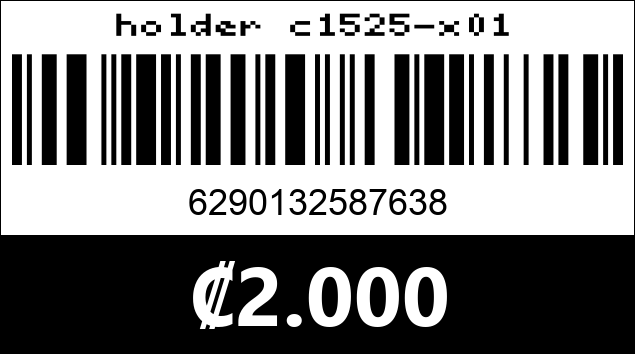 Código de barras de holder c1525-x01