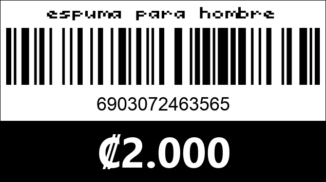 Código de barras de espuma para hombre