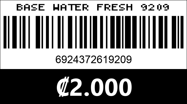 Código de barras de BASE WATER FRESH 9209
