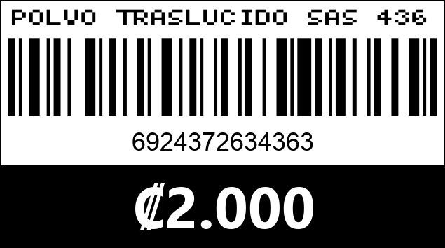 Código de barras de POLVO TRASLUCIDO SAS 4363