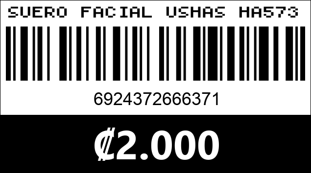 Código de barras de SUERO FACIAL USHAS HA573
