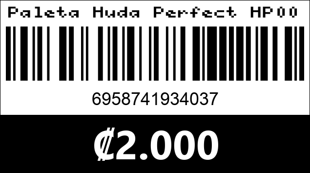 Código de barras de Paleta Huda Perfect HP003