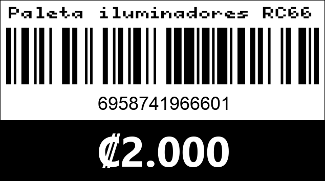 Código de barras de Paleta iluminadores RC6660
