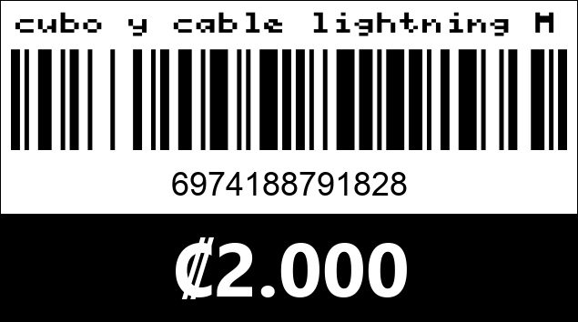 Código de barras de cubo y cable lightning MT04-l