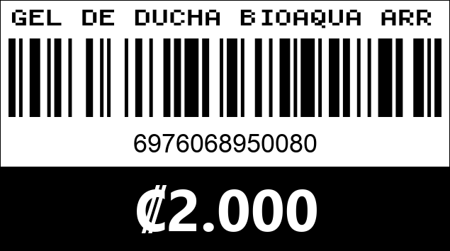 Código de barras de GEL DE DUCHA BIOAQUA ARROZ 0080