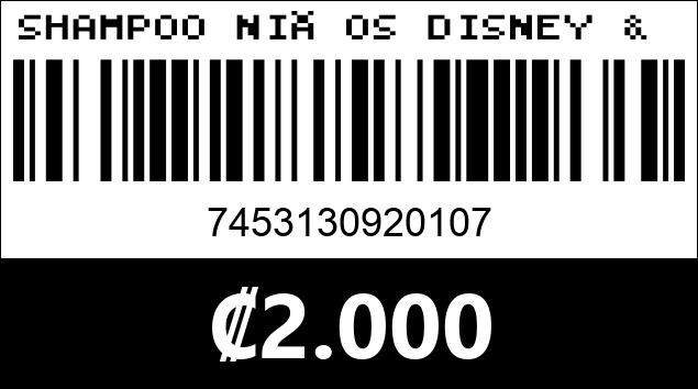 Código de barras de SHAMPOO NIÑOS DISNEY & MARVEL 