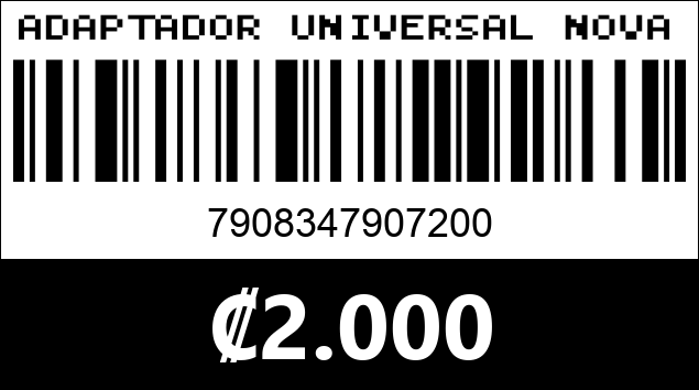 Código de barras de ADAPTADOR UNIVERSAL NOVA FEU001001C PARA VIAJES BLANCO
