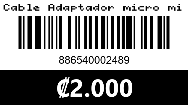 Código de barras de Cable Adaptador micro mini HDMI a HDMI Argom Tech.