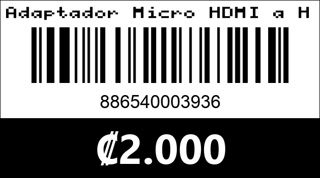 Código de barras de Adaptador Micro HDMI a HDMI. Argom Tech