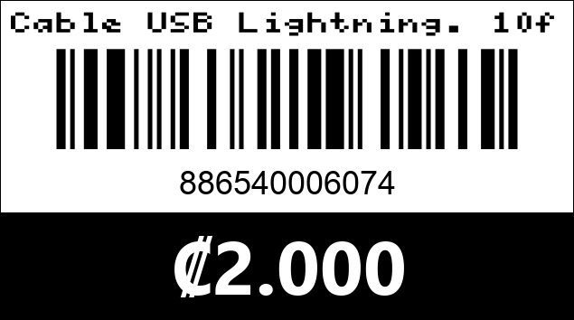 Código de barras de Cable USB Lightning. 10ft. Argom Tech