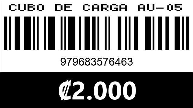 Código de barras de CUBO DE CARGA AU-05