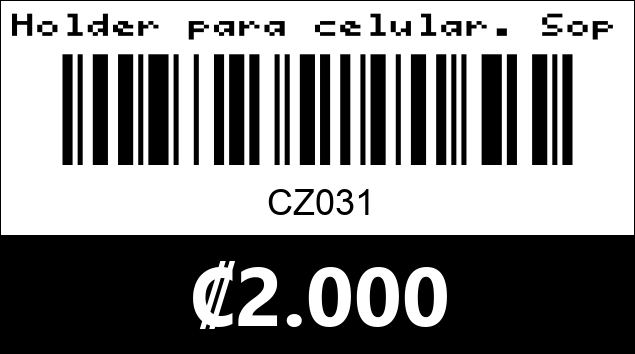 Código de barras de Holder para celular. Soporte CZ031