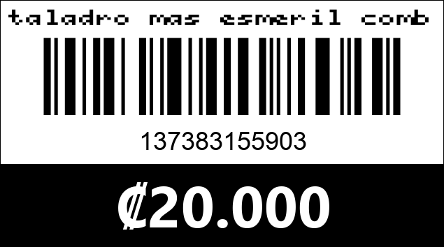 Código de barras de taladro mas esmeril combo