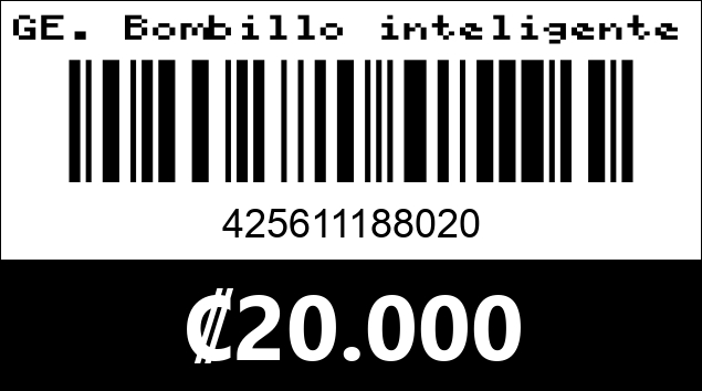 Código de barras de GE. Bombillo inteligente. 