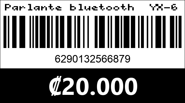 Código de barras de Parlante bluetooth  YX-6519