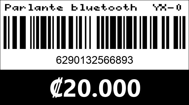Código de barras de Parlante bluetooth  YX-0807