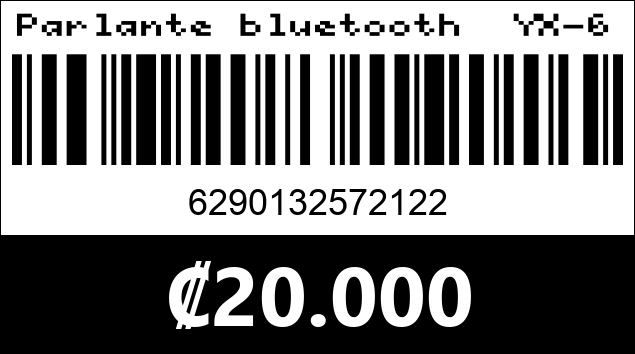 Código de barras de Parlante bluetooth  YX-6507S