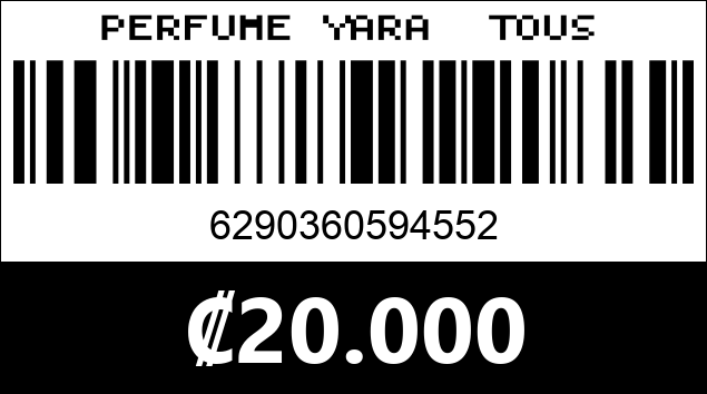 Código de barras de PERFUME YARA  TOUS