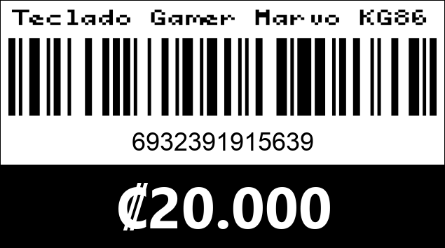 Código de barras de Teclado Gamer Marvo KG860