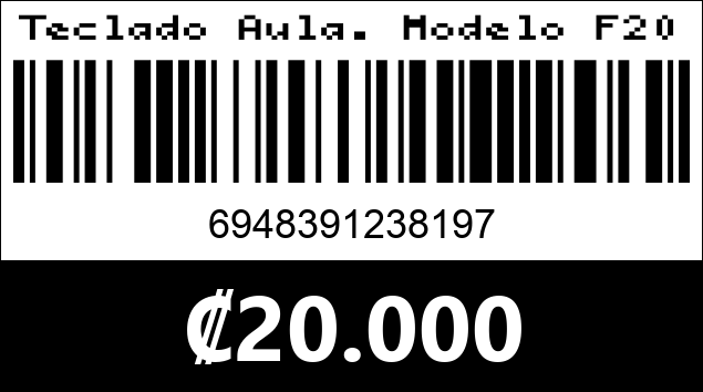 Código de barras de Teclado Aula. Modelo F2022 