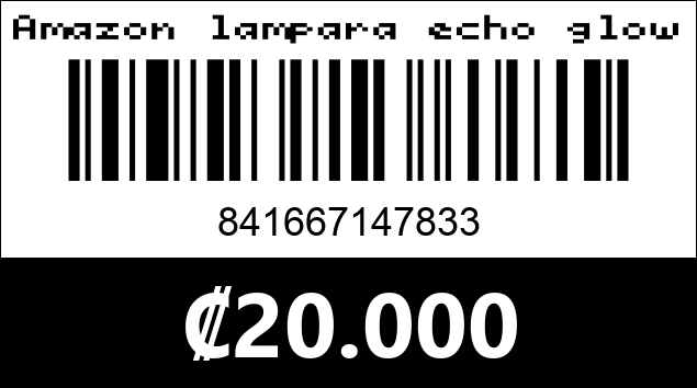 Código de barras de Amazon lampara echo glow.