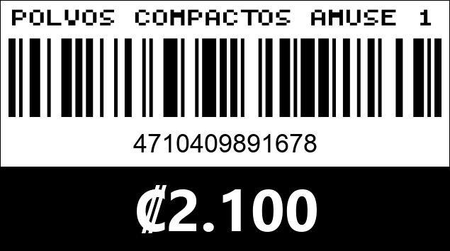 Código de barras de POLVOS COMPACTOS AMUSE 1678