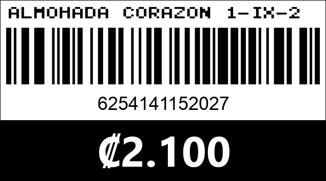 Código de barras de ALMOHADA CORAZON 1-IX-2 25X30CM...