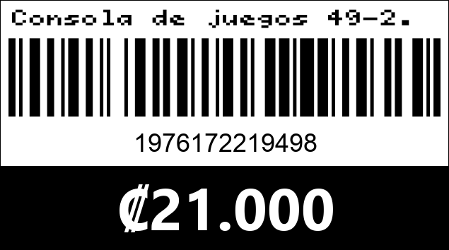 Código de barras de Consola de juegos 49-2. 