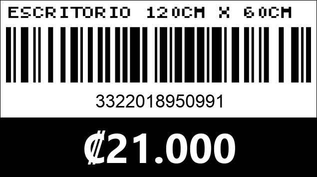 Código de barras de ESCRITORIO 120CM X 60CM X 70CM