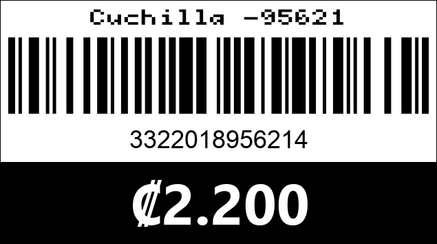 Código de barras de Cuchilla -95621