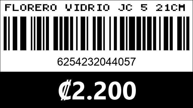 Código de barras de FLORERO VIDRIO JC 5 21CM...