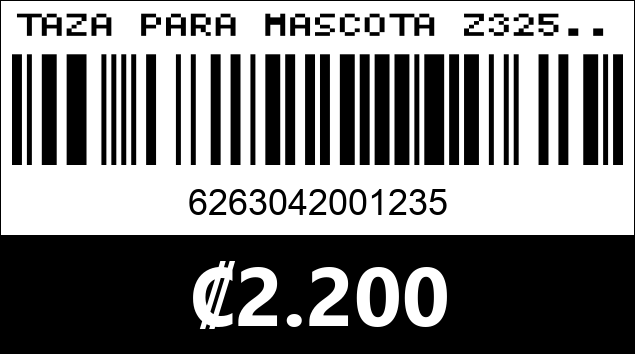 Código de barras de TAZA PARA MASCOTA Z325...