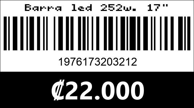 Código de barras de Barra led 252w. 17"