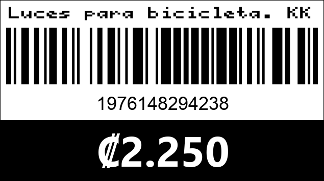 Código de barras de Luces para bicicleta. KK-B63