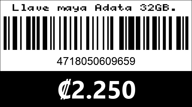 Código de barras de Llave maya Adata 32GB.