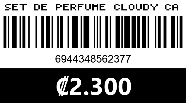 Código de barras de SET DE PERFUME CLOUDY CANDY 2377