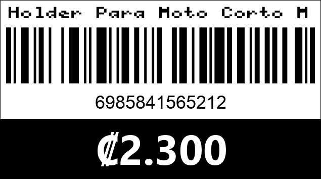 Código de barras de Holder Para Moto Corto M3A