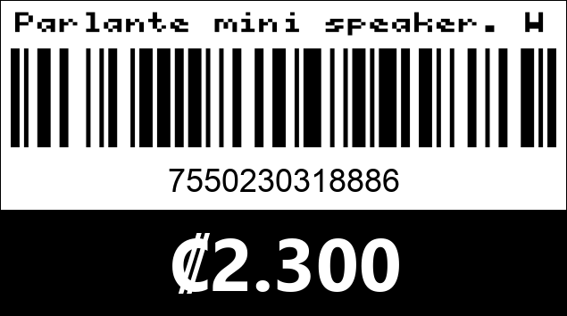 Código de barras de Parlante mini speaker. WS-888