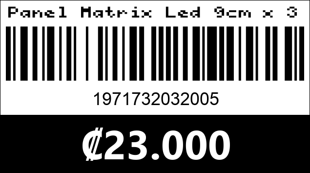 Código de barras de Panel Matrix Led 9cm x 37cm