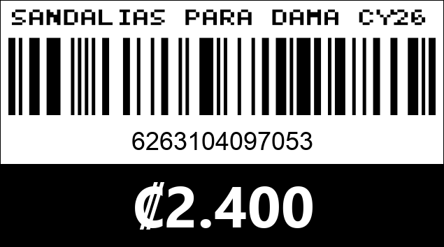 Código de barras de SANDALIAS PARA DAMA CY2616...