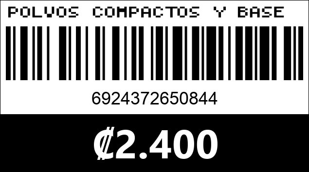 Código de barras de POLVOS COMPACTOS Y BASE LIQUIDA USHAS 0844