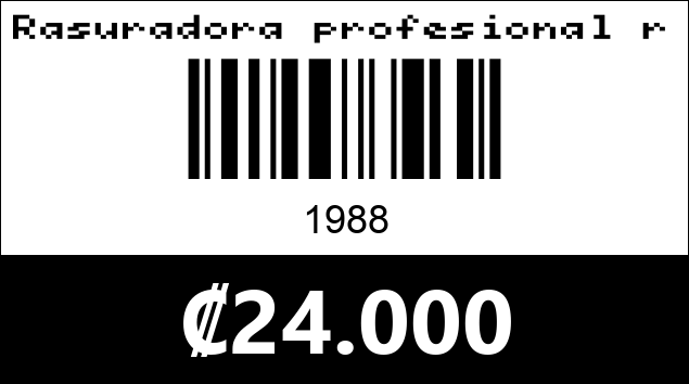 Código de barras de Rasuradora profesional recargable. 1988