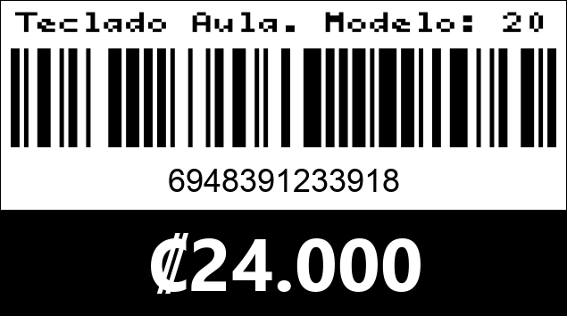 Código de barras de Teclado Aula. Modelo: 2088 